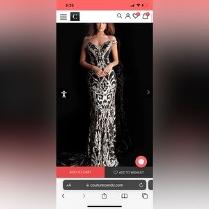 Beautiful Jovani Size 8 sequin off the shoulder gown. Worn to one pageant.